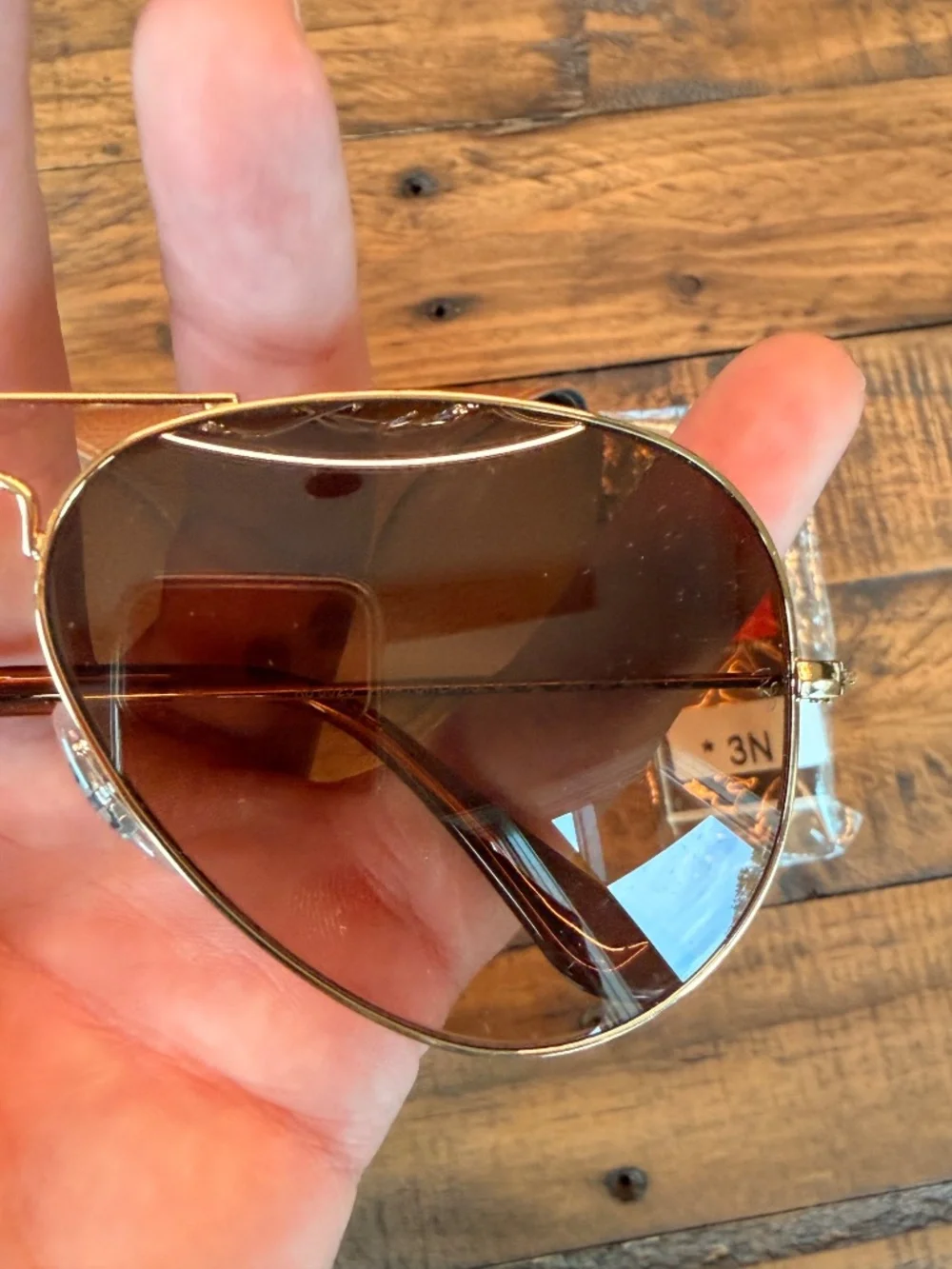 Ray-Ban RB3025 Aviator Large Metal Gold Brown Sunglasses 58mm